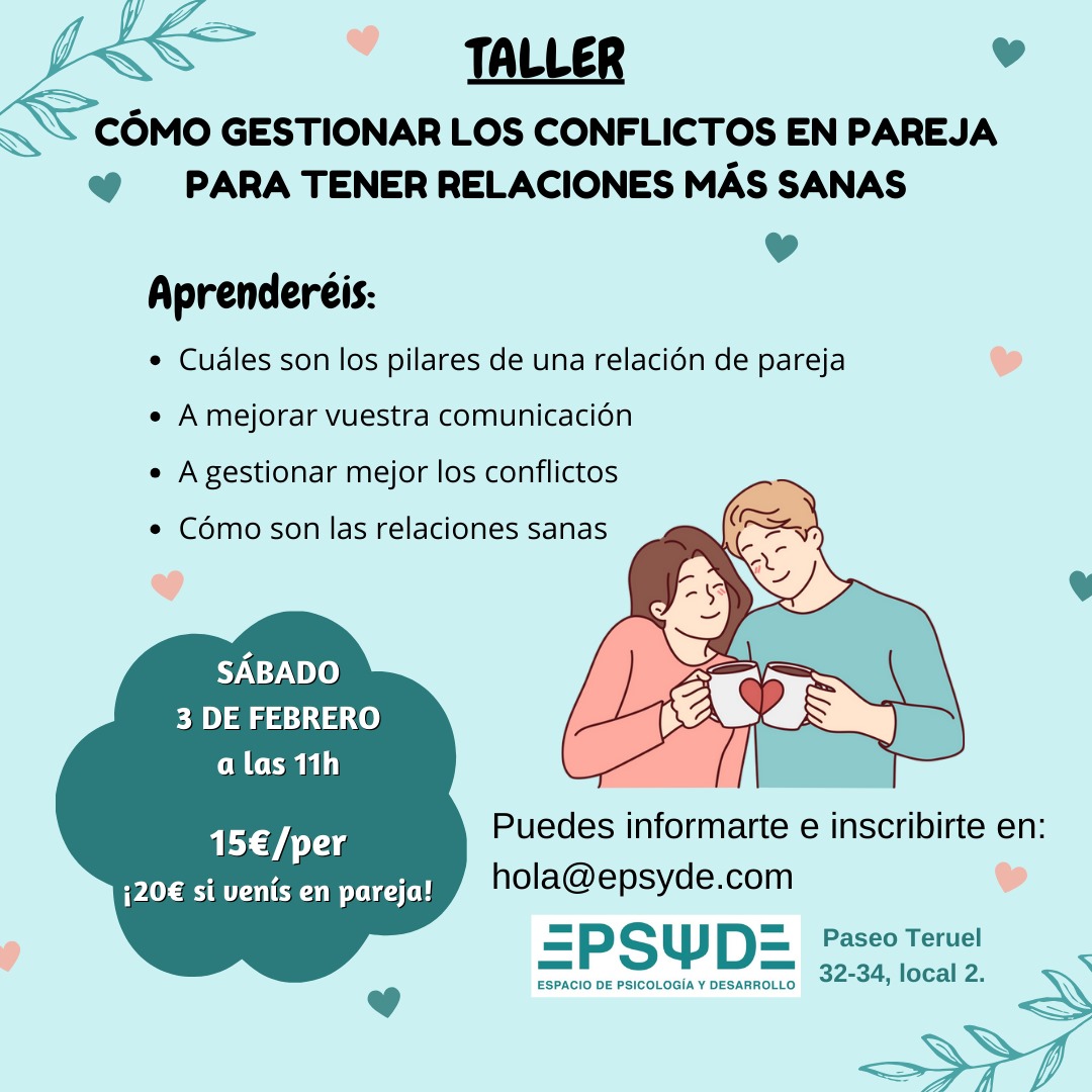 Portada del Taller Cómo gestionar los conflictos en pareja para tener relaciones más sanas