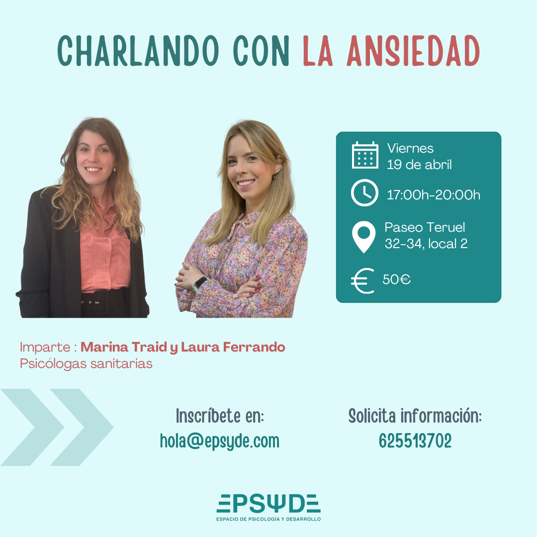 Portada del Taller Charlando con la ansiedad Epsyde